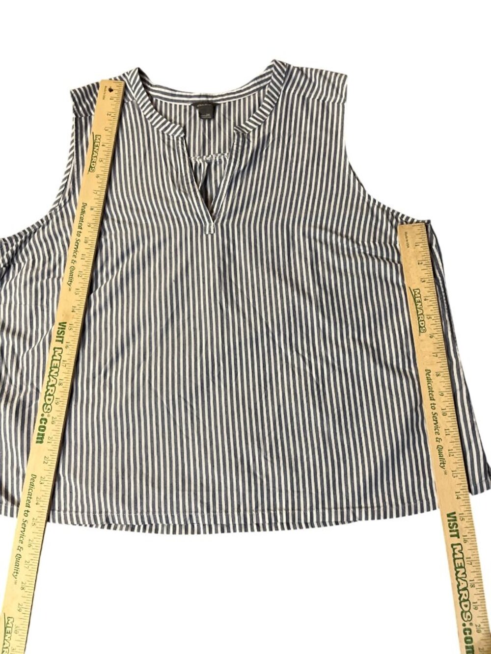 Eddie Bauer Striped Sleeveless Top Womens 2XL Blue White Used - Picture 9 of 11